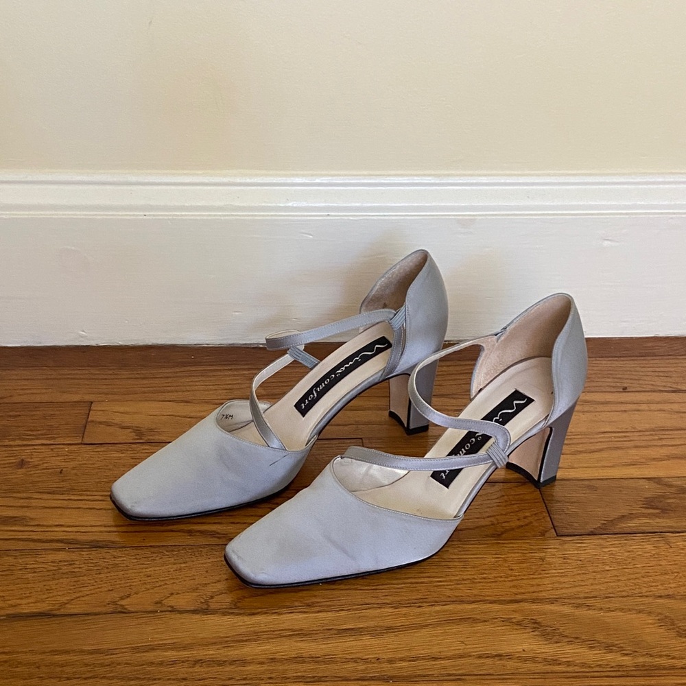 Grey Satin Heels